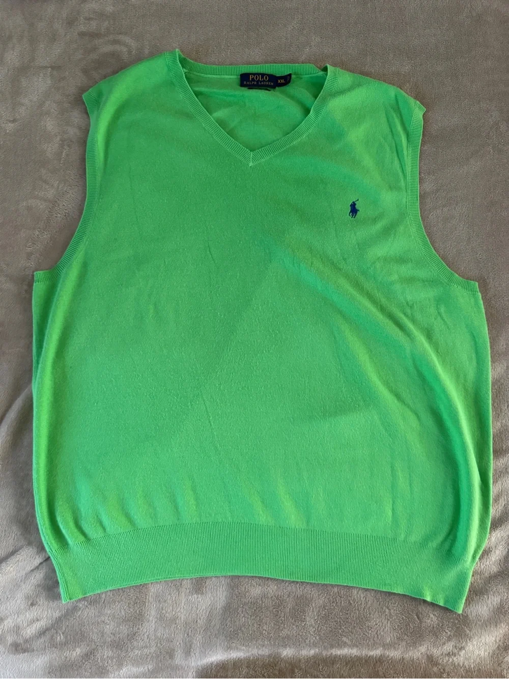 Polo Ralph Lauren Lime Green Pima Cotton Sweater Vest XXL Preppy Golf